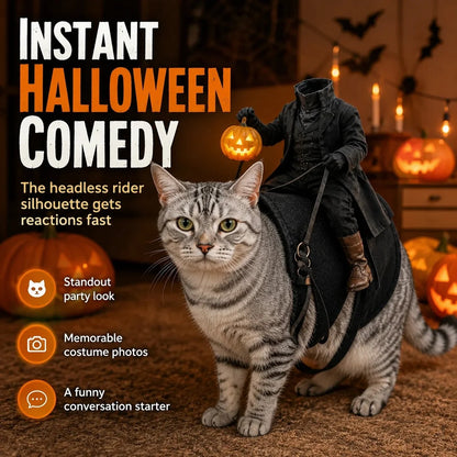 Headless Horseman Rider Pet Costume – Halloween Cat & Dog Ou