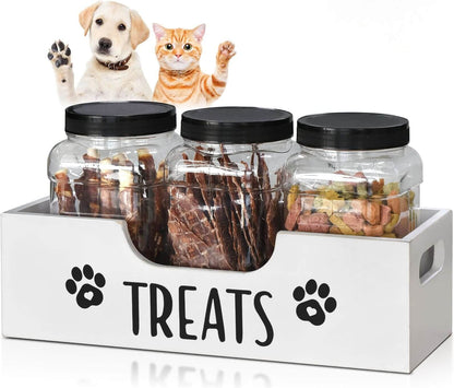 Rustic Wooden Pet Treat Storage