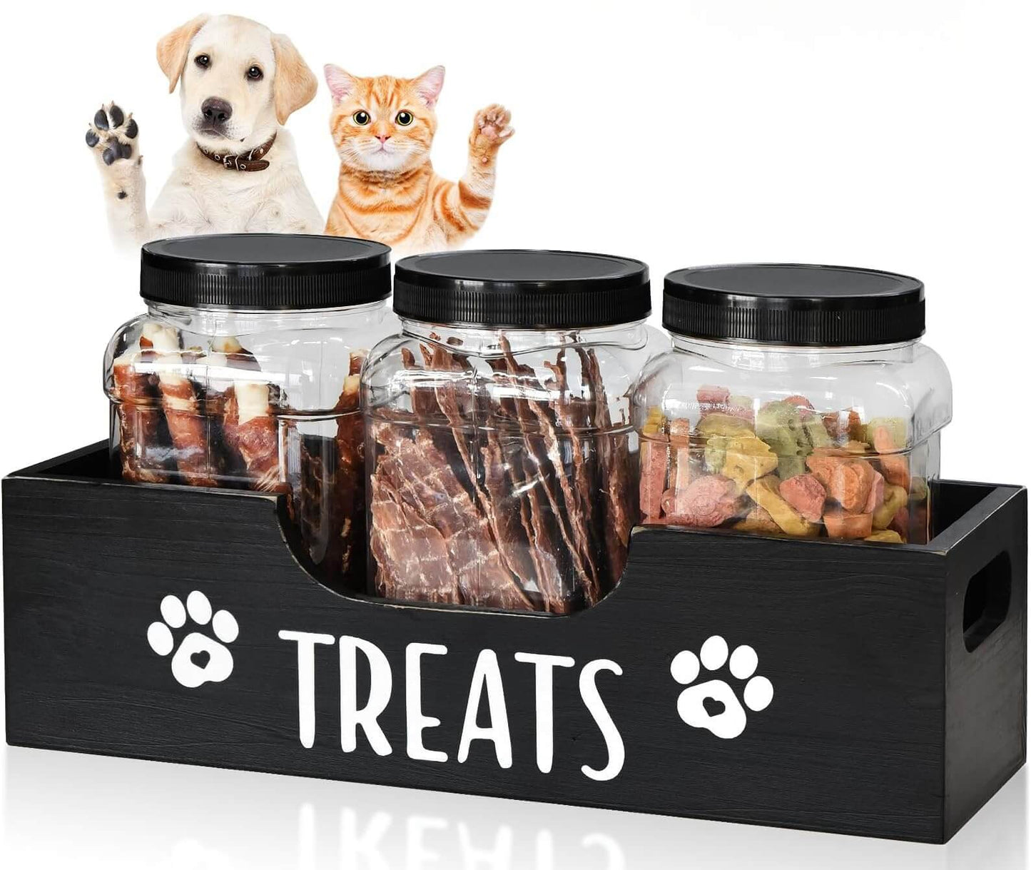 Rustic Wooden Pet Treat Storage