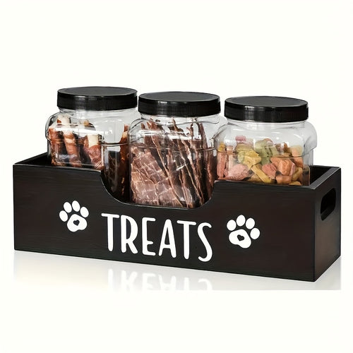 Rustic Wooden Pet Treat Storage