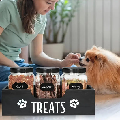 Rustic Wooden Pet Treat Storage