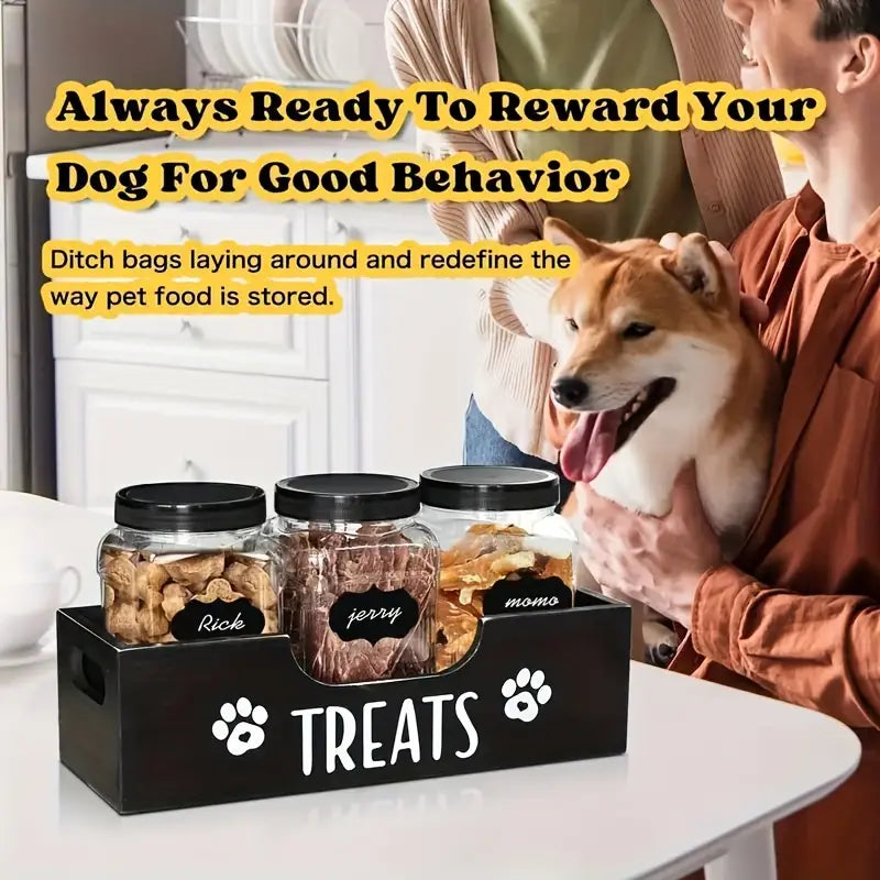 Rustic Wooden Pet Treat Storage