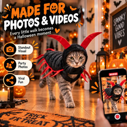 Halloween Cat Centipede Costume – Hooded Creepy Crawly Pet Outfit - Wowpetsmart