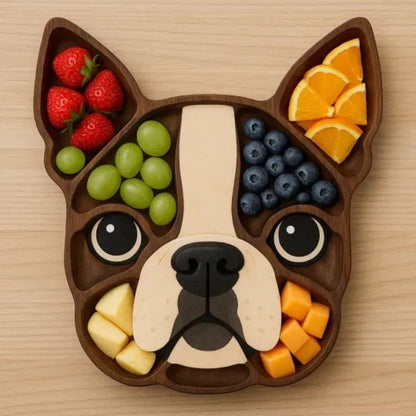 Handmade Dog Shaped Wooden Food Plate - Wowpetsmart