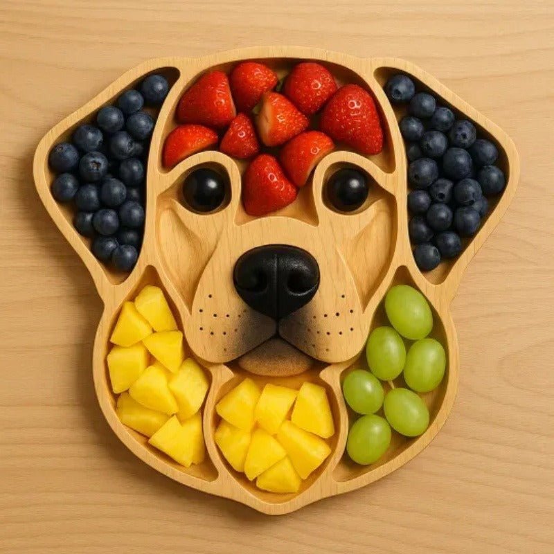 Handmade Dog Shaped Wooden Food Plate - Wowpetsmart