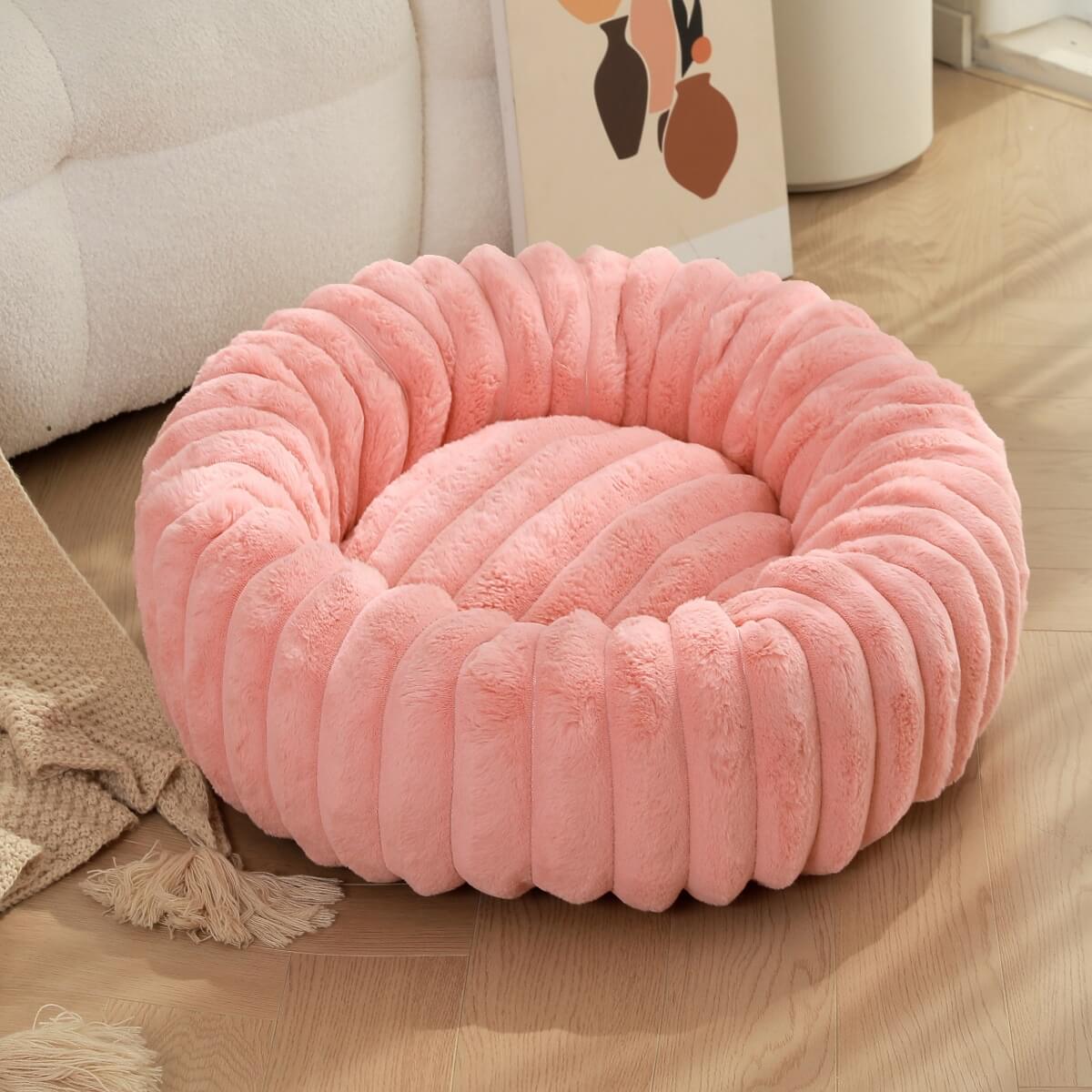 Ultra - Soft Plush Donut Pet Bed – Calming & Supportive for Deep Sleep - Wowpetsmart