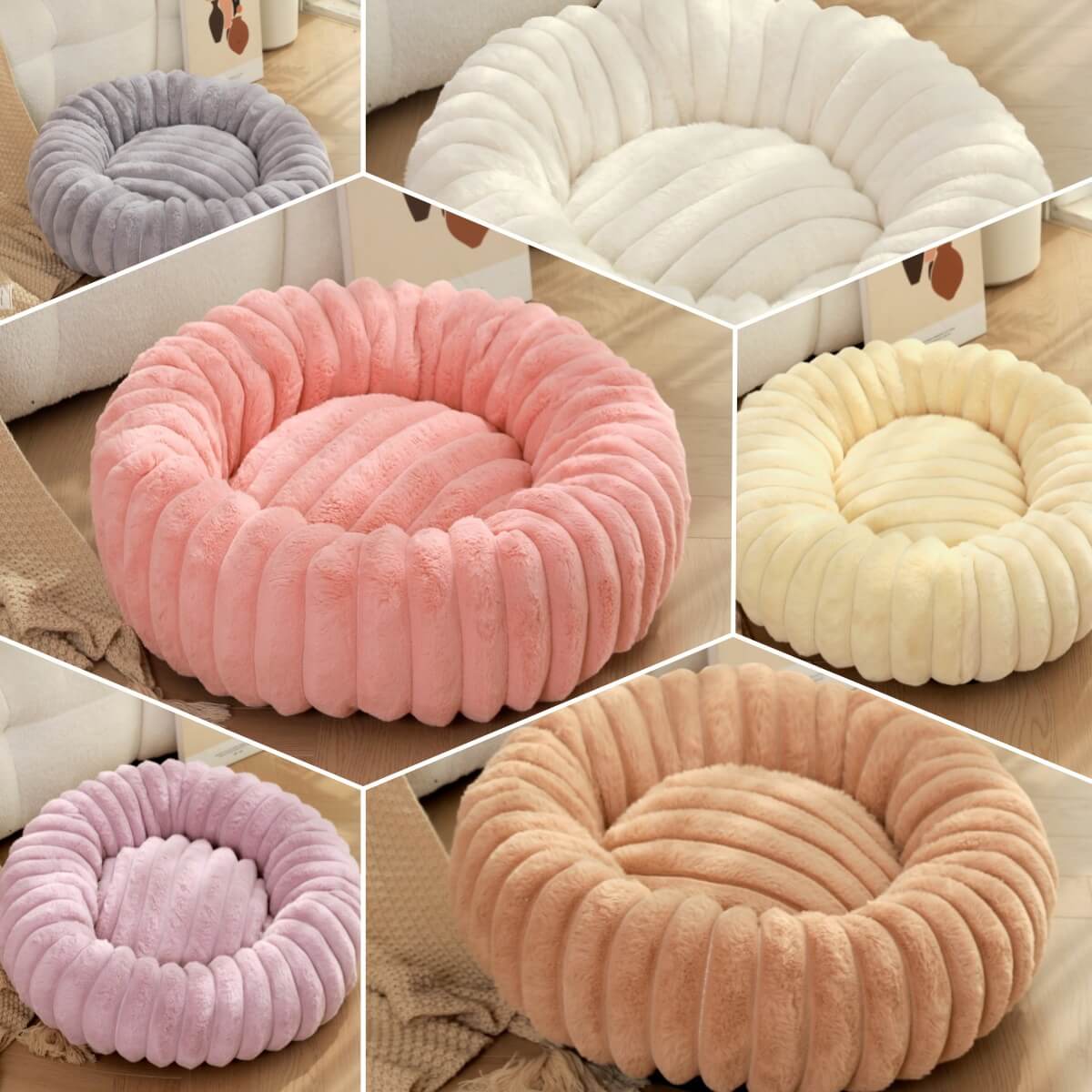 Ultra - Soft Plush Donut Pet Bed – Calming & Supportive for Deep Sleep - Wowpetsmart