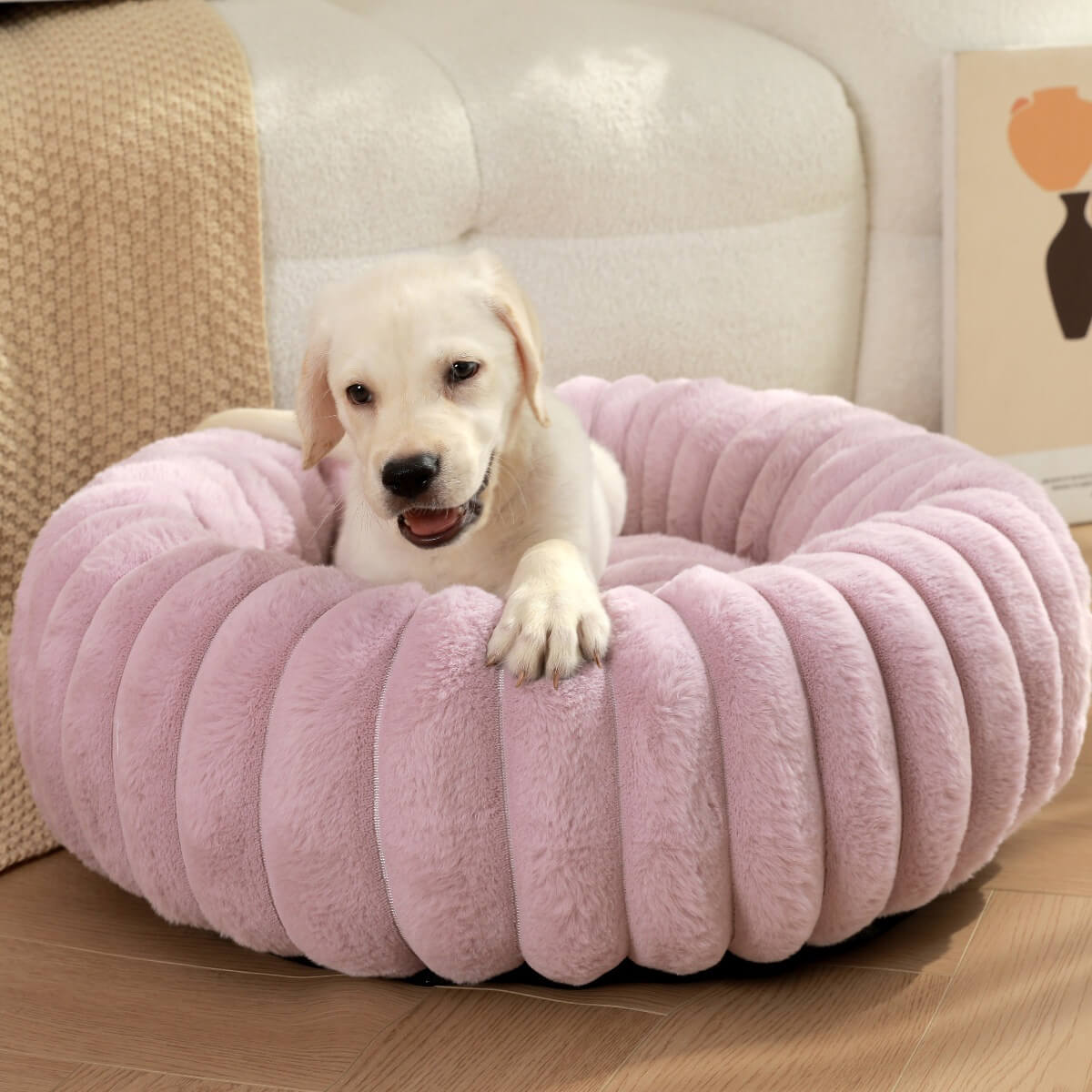 Ultra - Soft Plush Donut Pet Bed – Calming & Supportive for Deep Sleep - Wowpetsmart