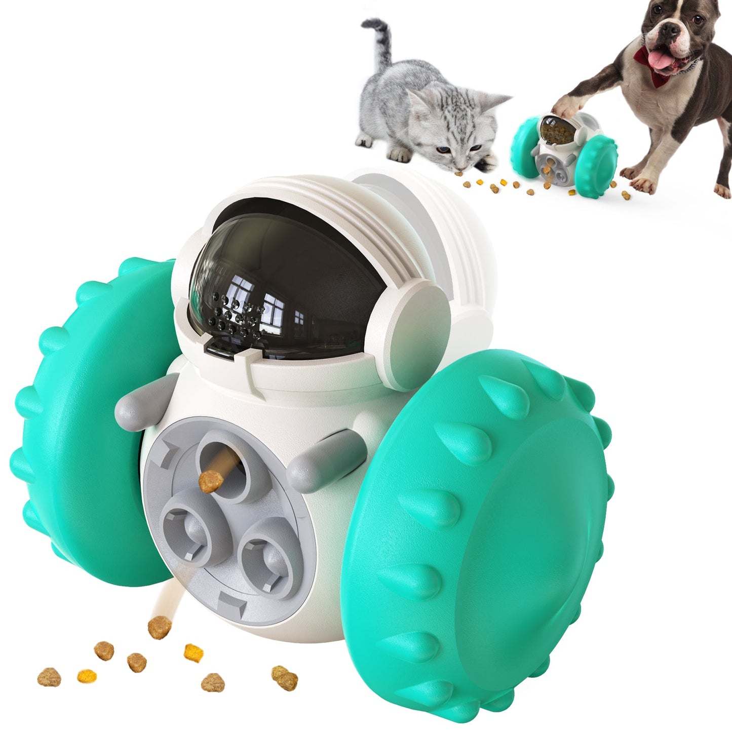 1pc Blue Pet Interactive Slow Feeder Ball Toy For Dogs, Pet Bowl