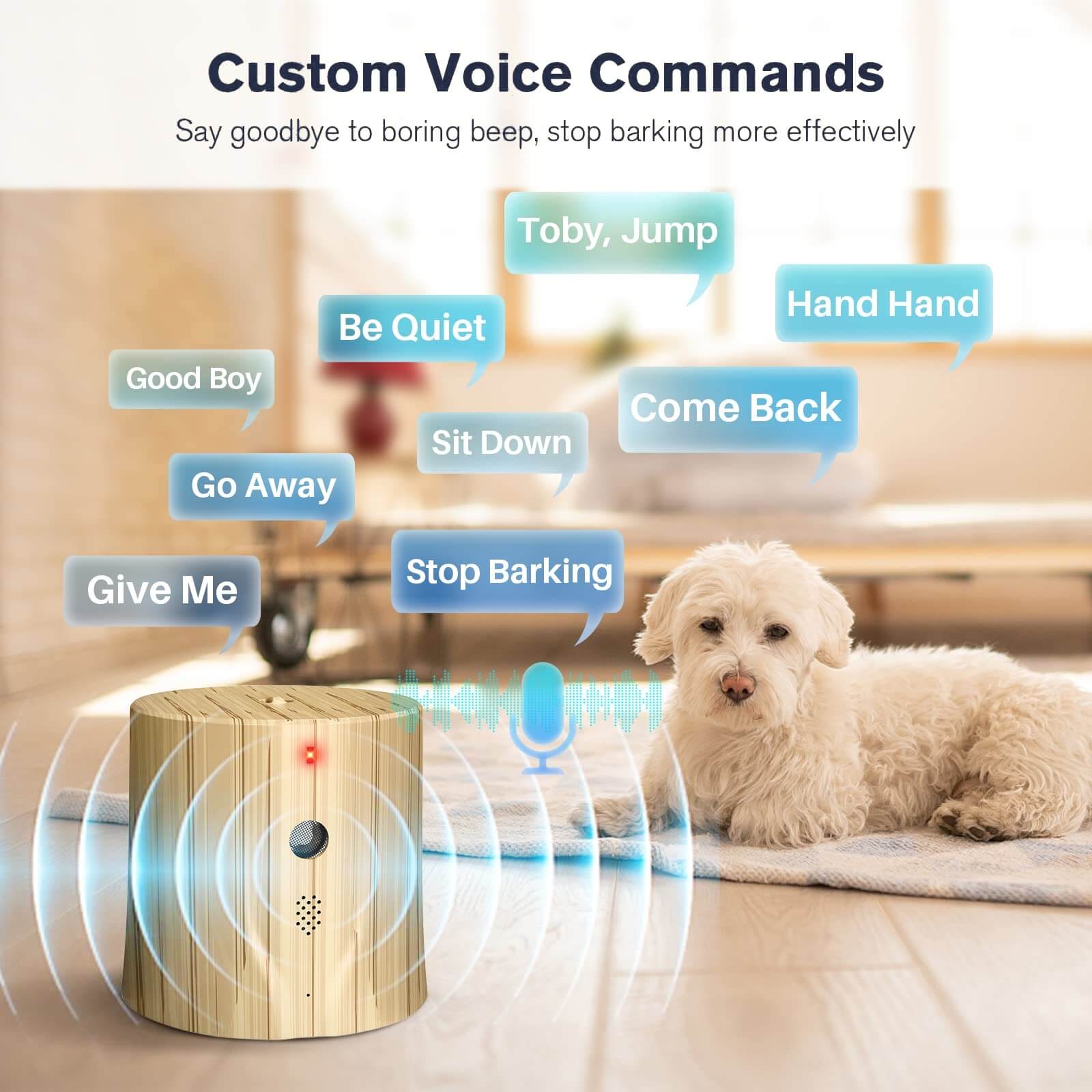 Voice-Assisted Ultrasonic Bark Controller by Wowpetsmart® - Wowpetsmart