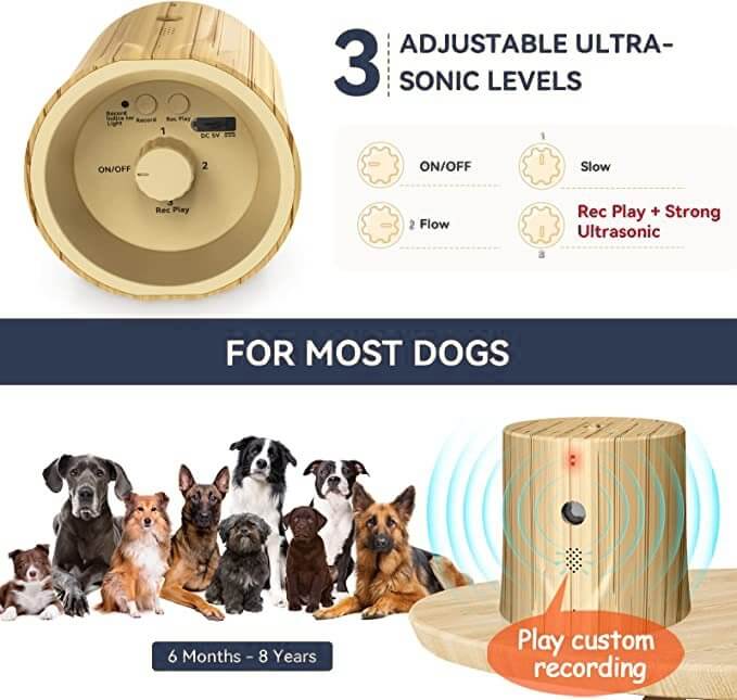 Voice-Assisted Ultrasonic Bark Controller by Wowpetsmart® - Wowpetsmart