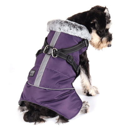 Winter Warm Fur Collar Waterproof Dog Jacket - Wowpetsmart