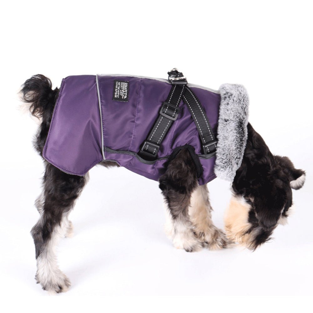 Winter Warm Fur Collar Waterproof Dog Jacket - Wowpetsmart