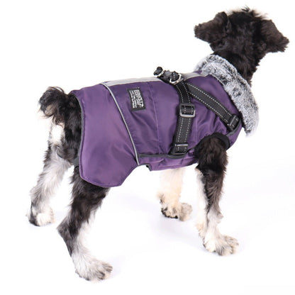 Winter Warm Fur Collar Waterproof Dog Jacket - Wowpetsmart