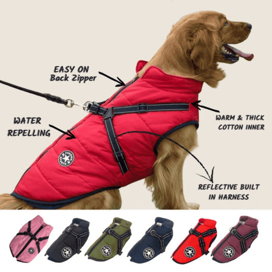 Wowpetsmart® - Waterproof Winter Dog Jacket with Built-in Harness - Wowpetsmart